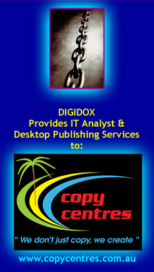 Digidox supplies IT analyst and Desktop Publishing services to the copycentres.